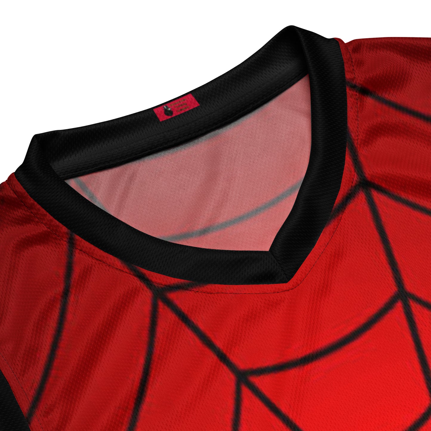 Crimson Spider Web Recycled Unisex Basketball Jersey