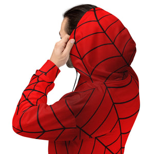 Crimson Spider Web Unisex Hoodie