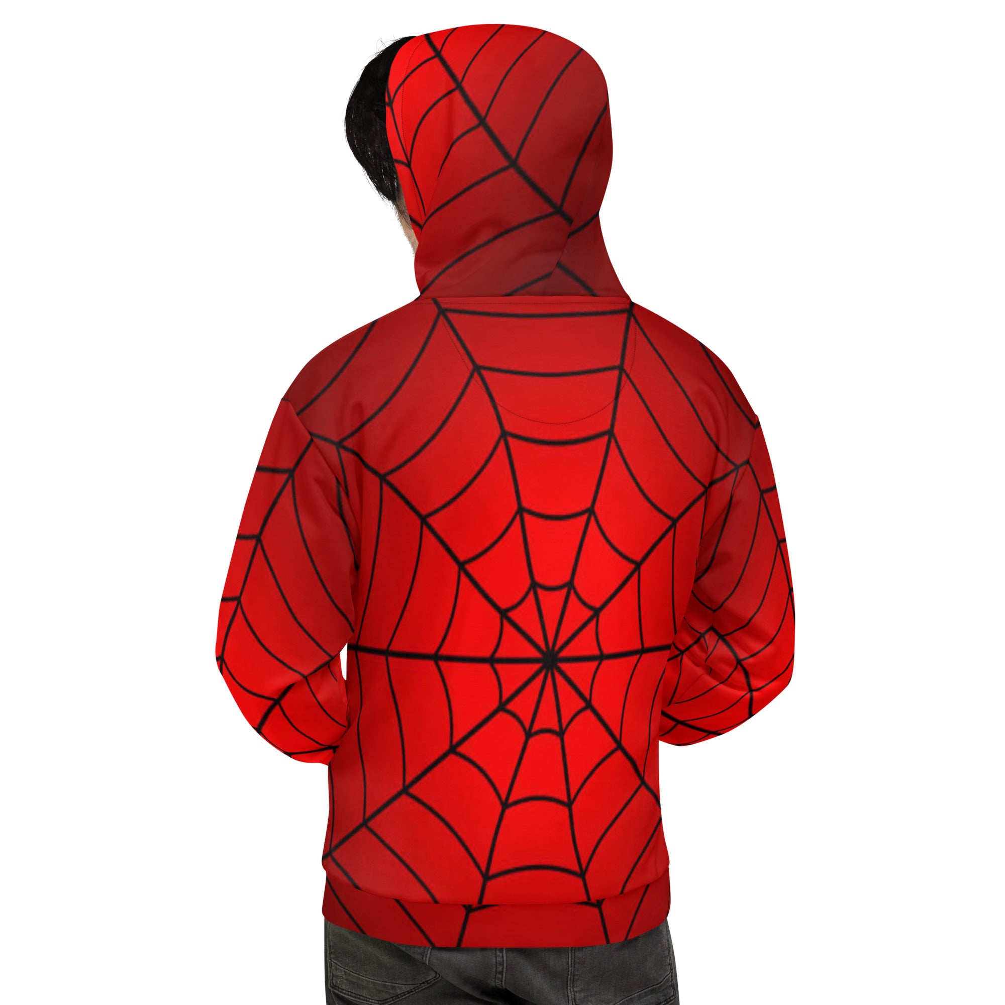Crimson Spider Web Unisex Hoodie