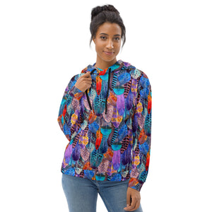 Colorful Feathers Print Unisex Hoodie