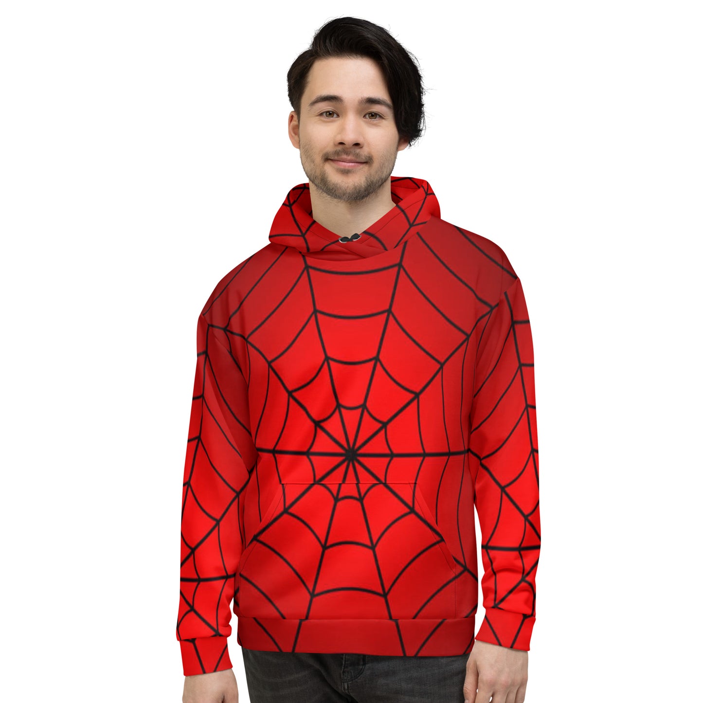 Crimson Spider Web Unisex Hoodie