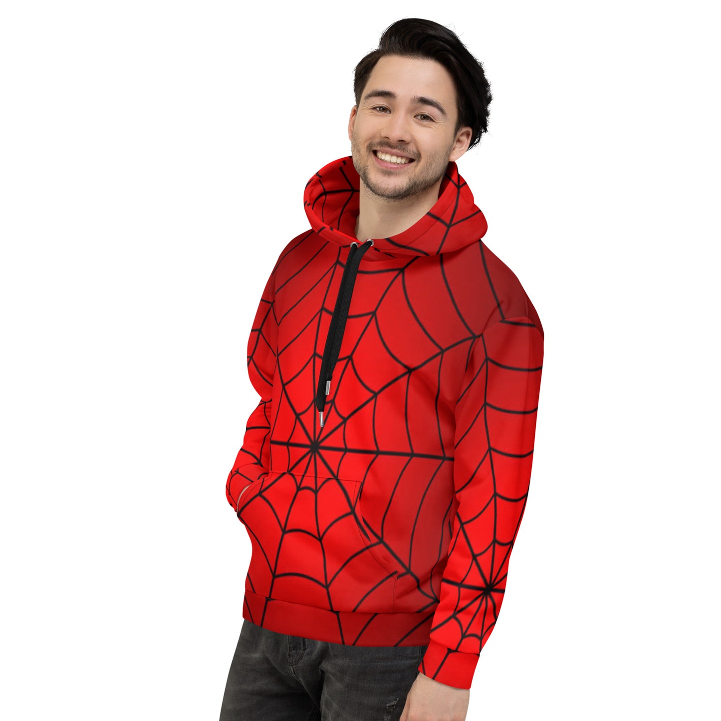 Crimson Spider Web Unisex Hoodie