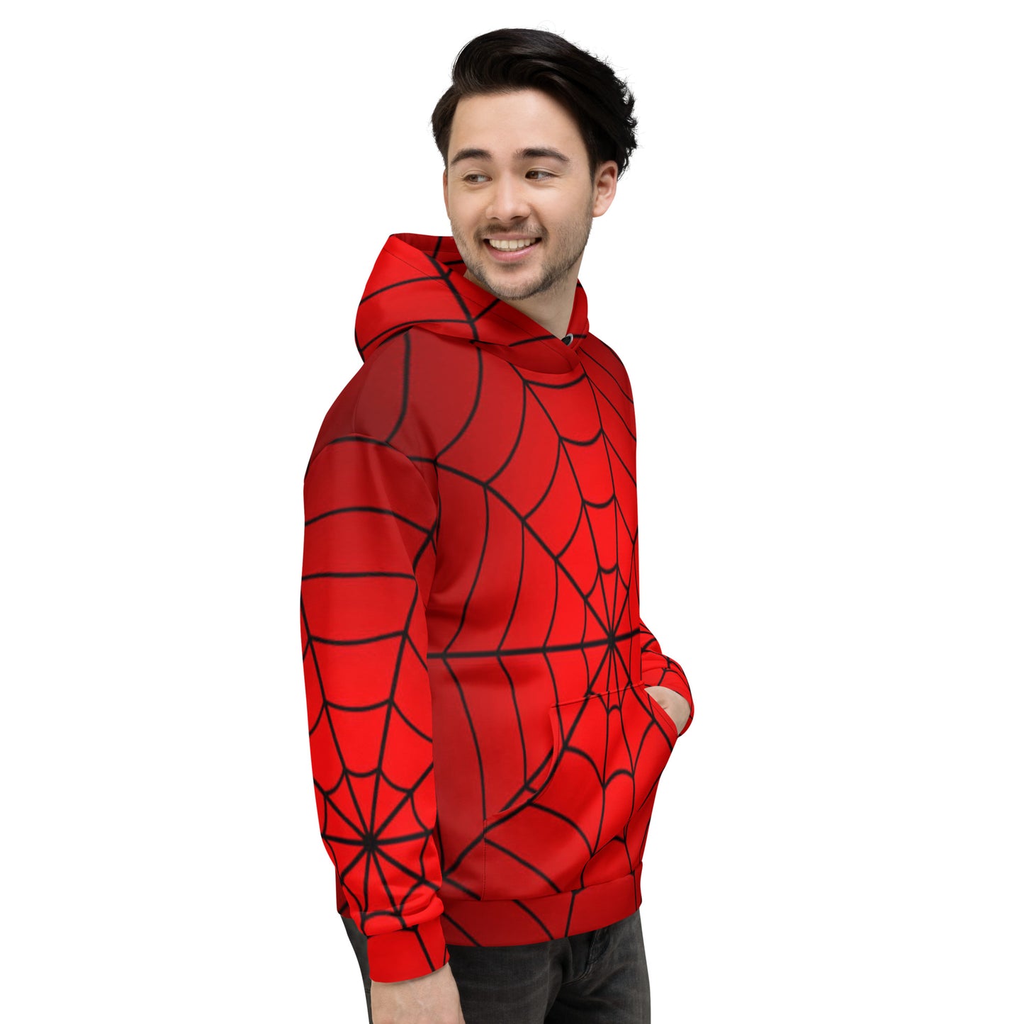 Crimson Spider Web Unisex Hoodie