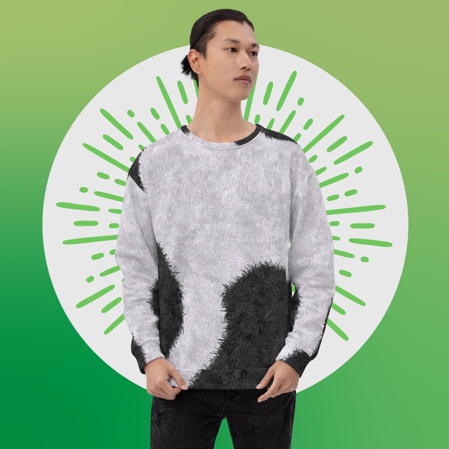 Black and White Fur Pattern Unisex Sweatshirt