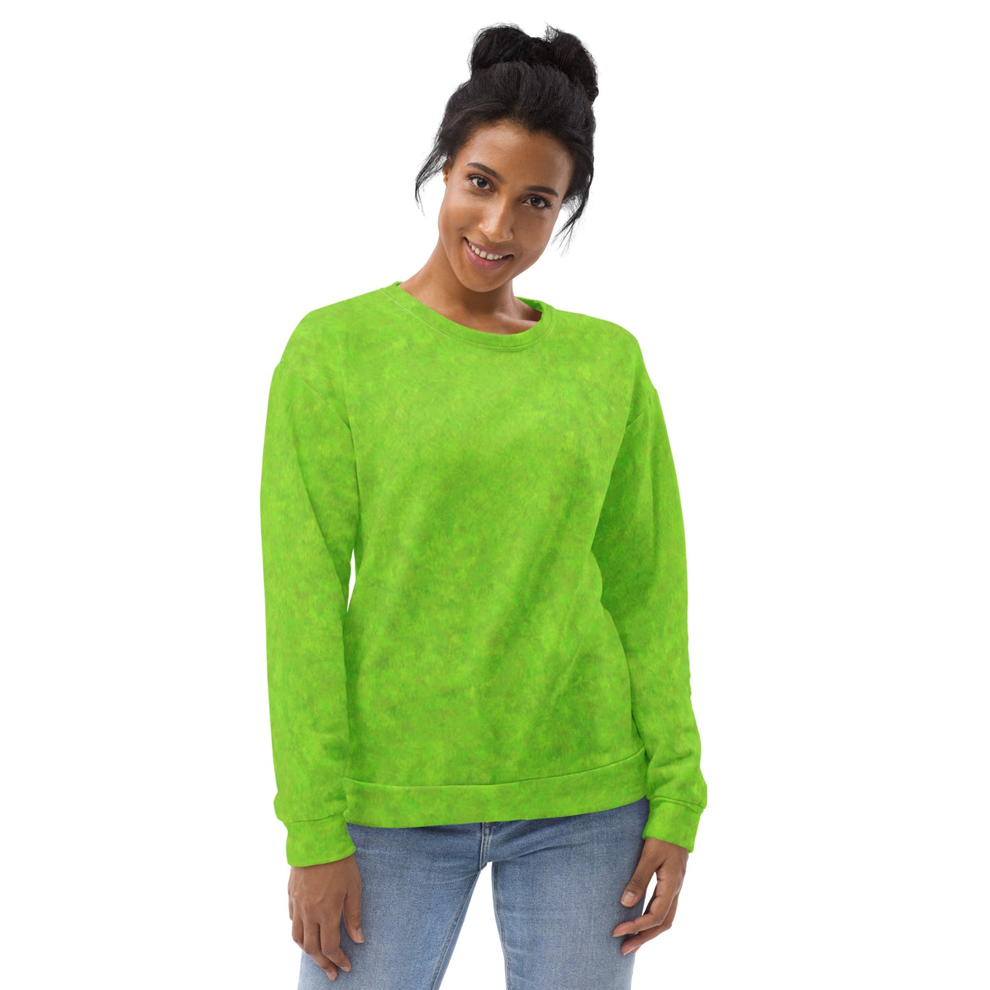 Green Fur Print Unisex Sweatshirt