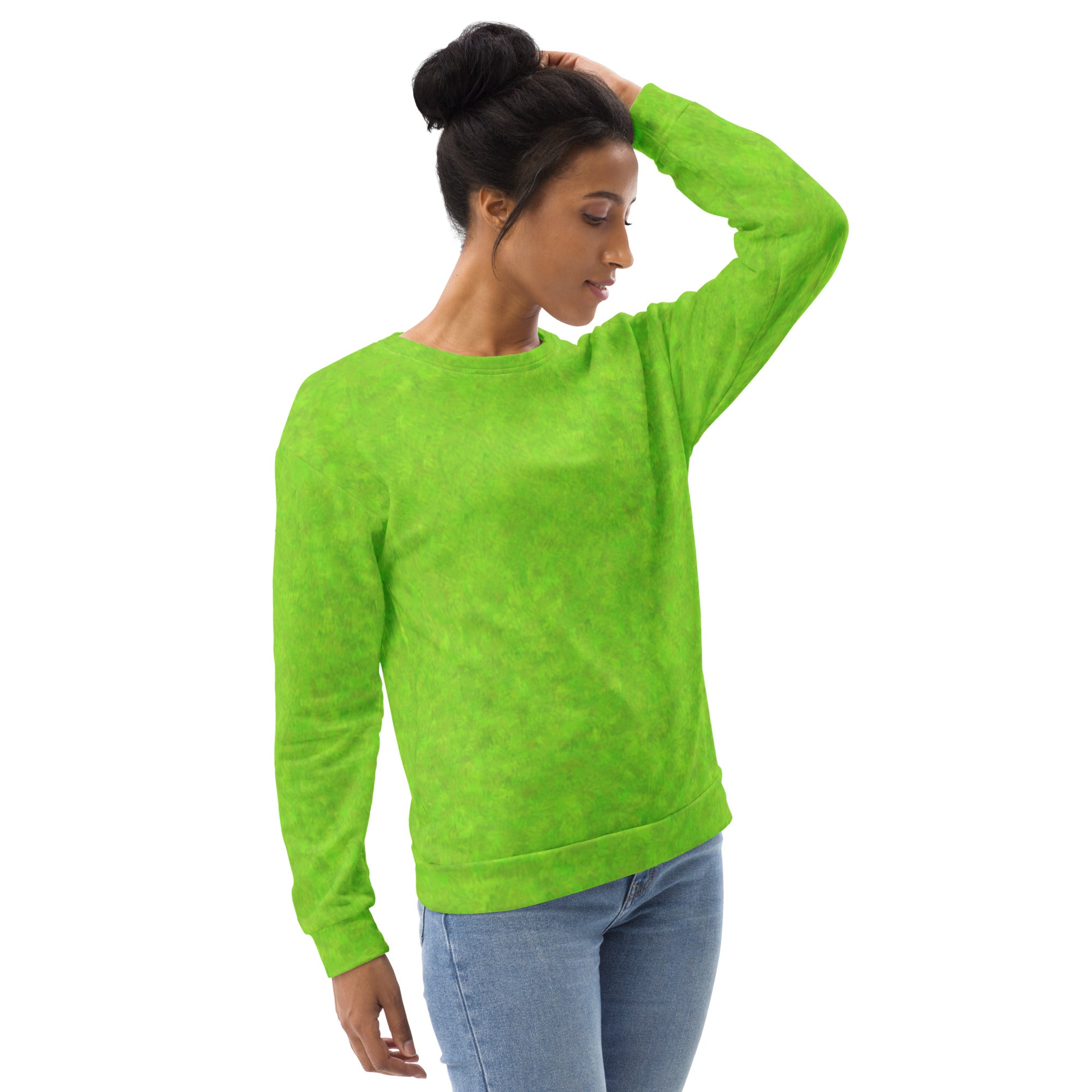 Green Fur Print Unisex Sweatshirt