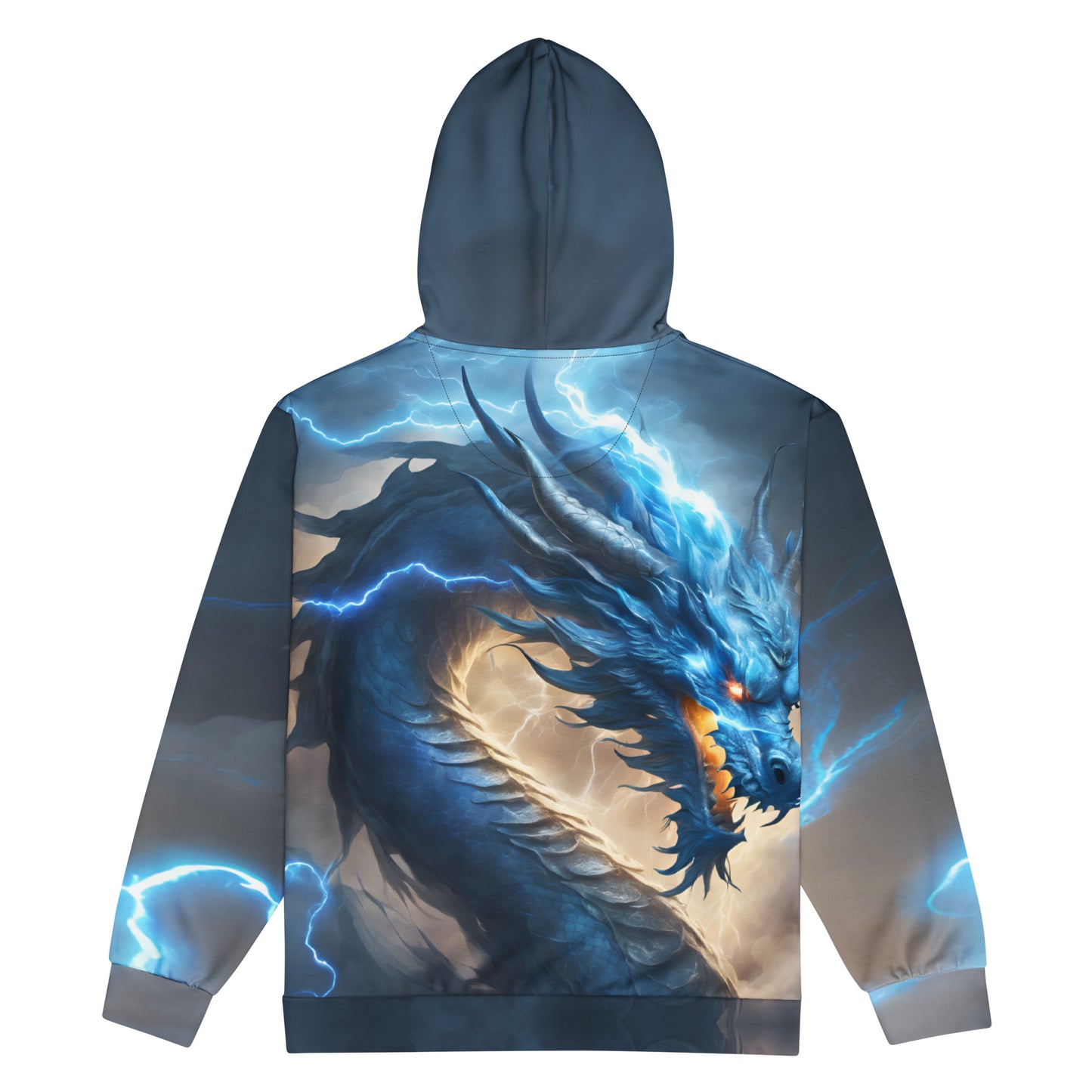 Blue Chinese Dragon Unisex Zip Hoodie