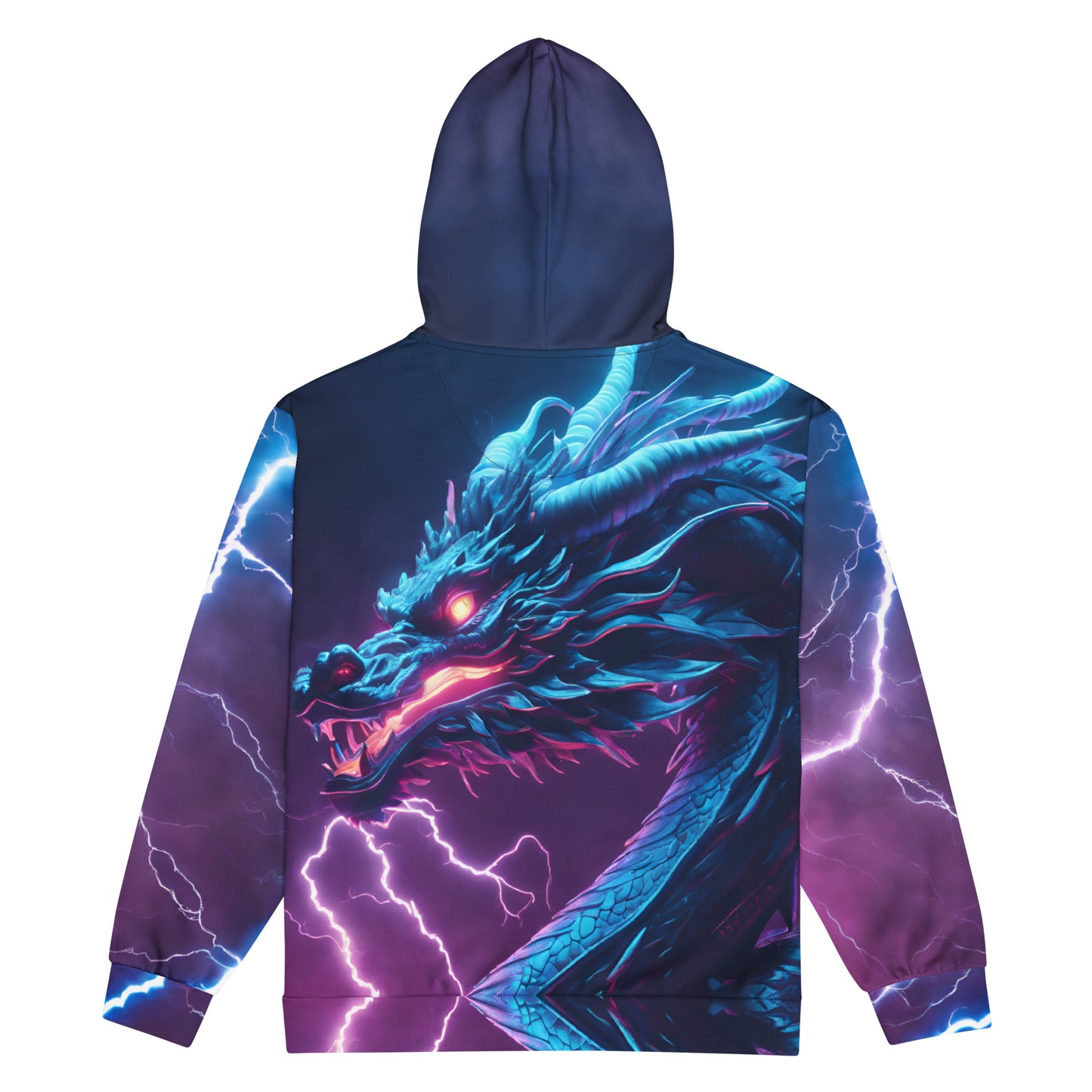 Neon Lightning Dragon Unisex Zip Hoodie