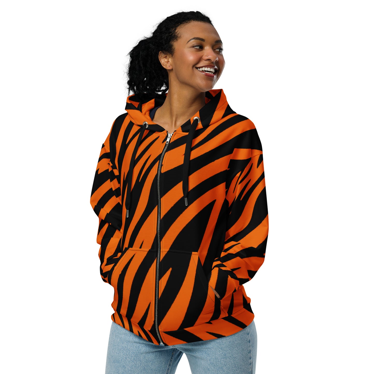 Tiger Stripe Unisex Zip Hoodie