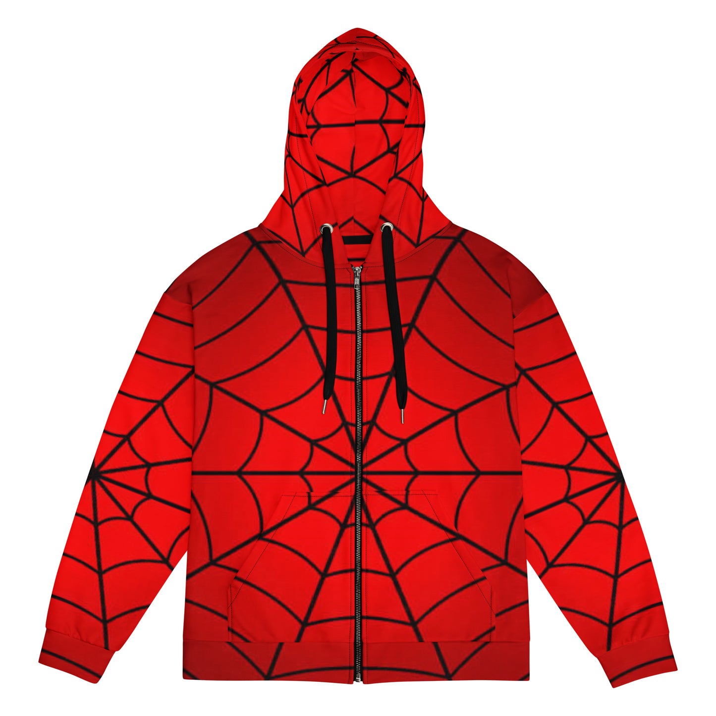 Crimson Spider Web Unisex Zip Hoodie