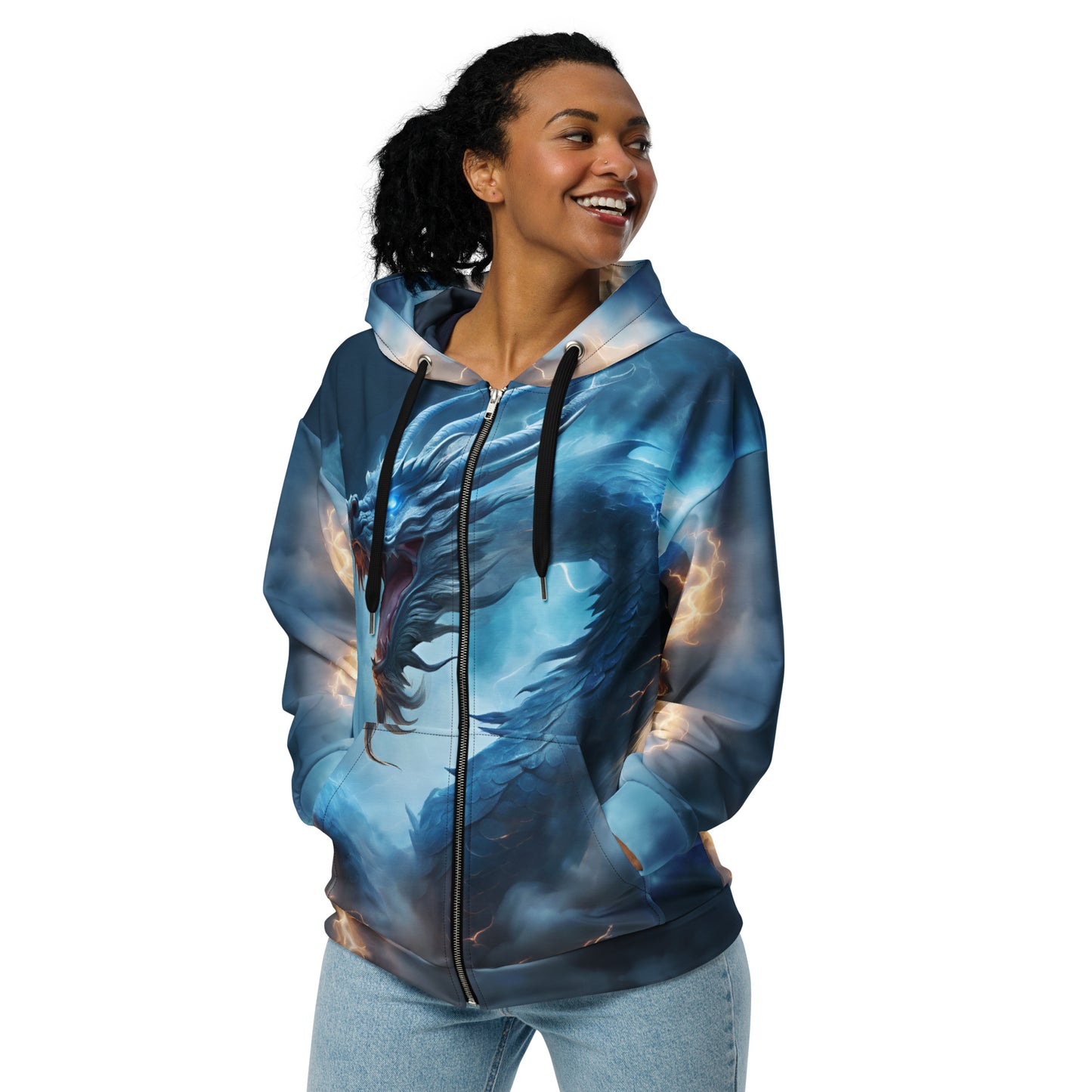 Lightning Dragon Unisex Zip Hoodie