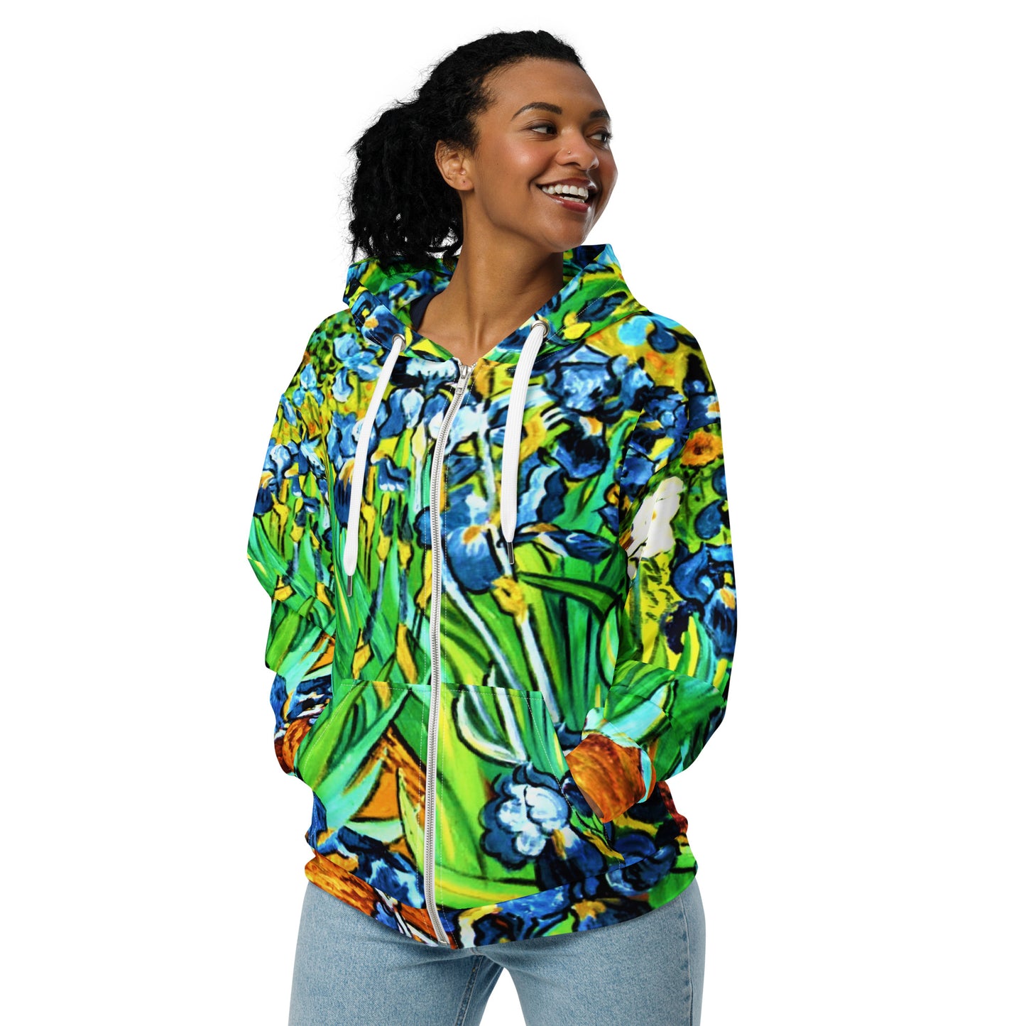 Irises by van Gogh Unisex Zip Hoodie