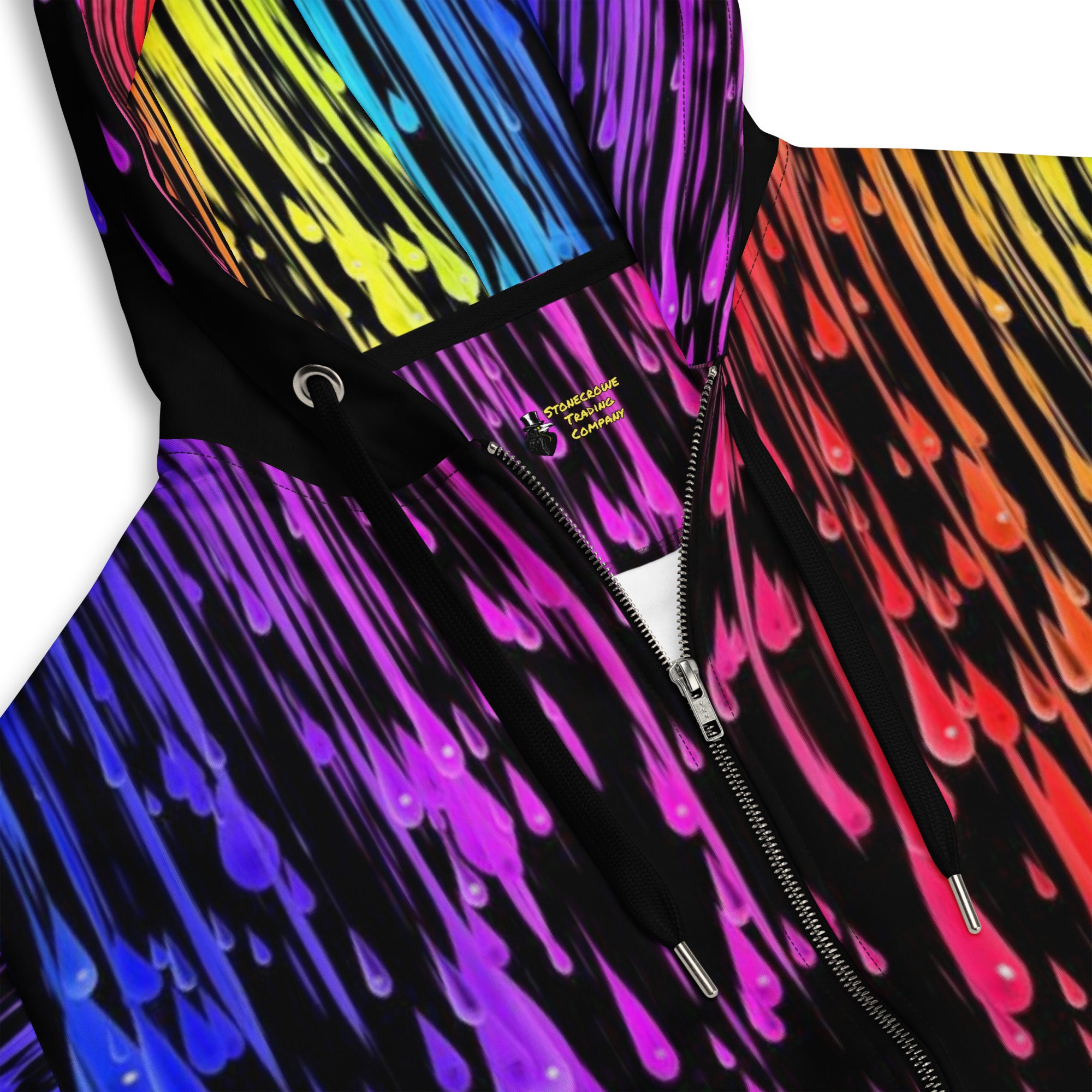 Rainbow Drip Unisex Zip Hoodie