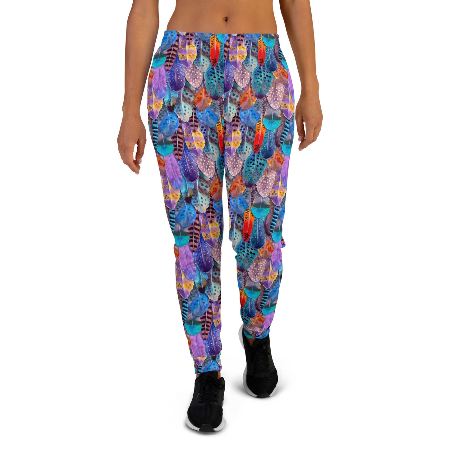 Colorful Feathers Print Women's Slim Fit Joggers