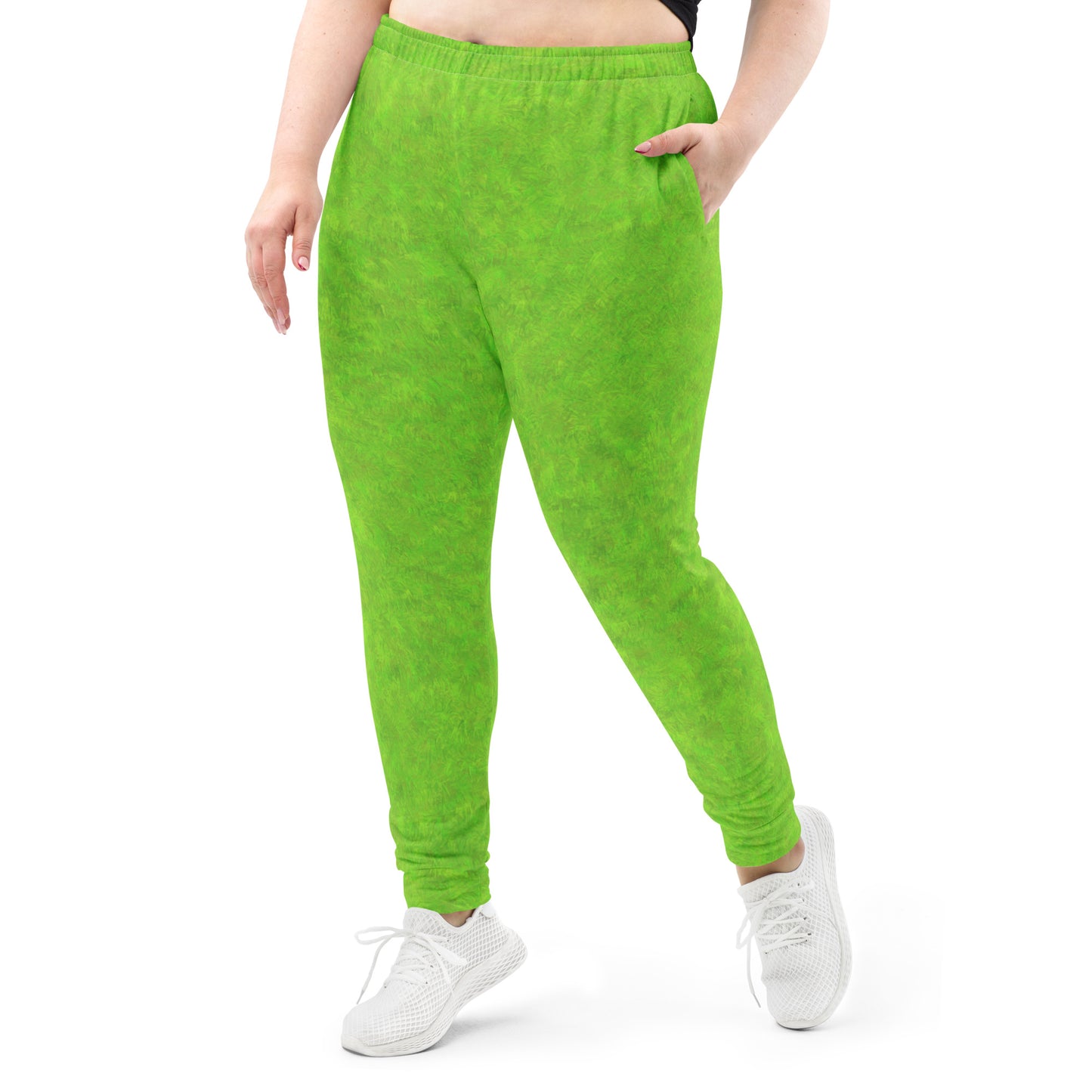 Green Fur Print Women's Joggers