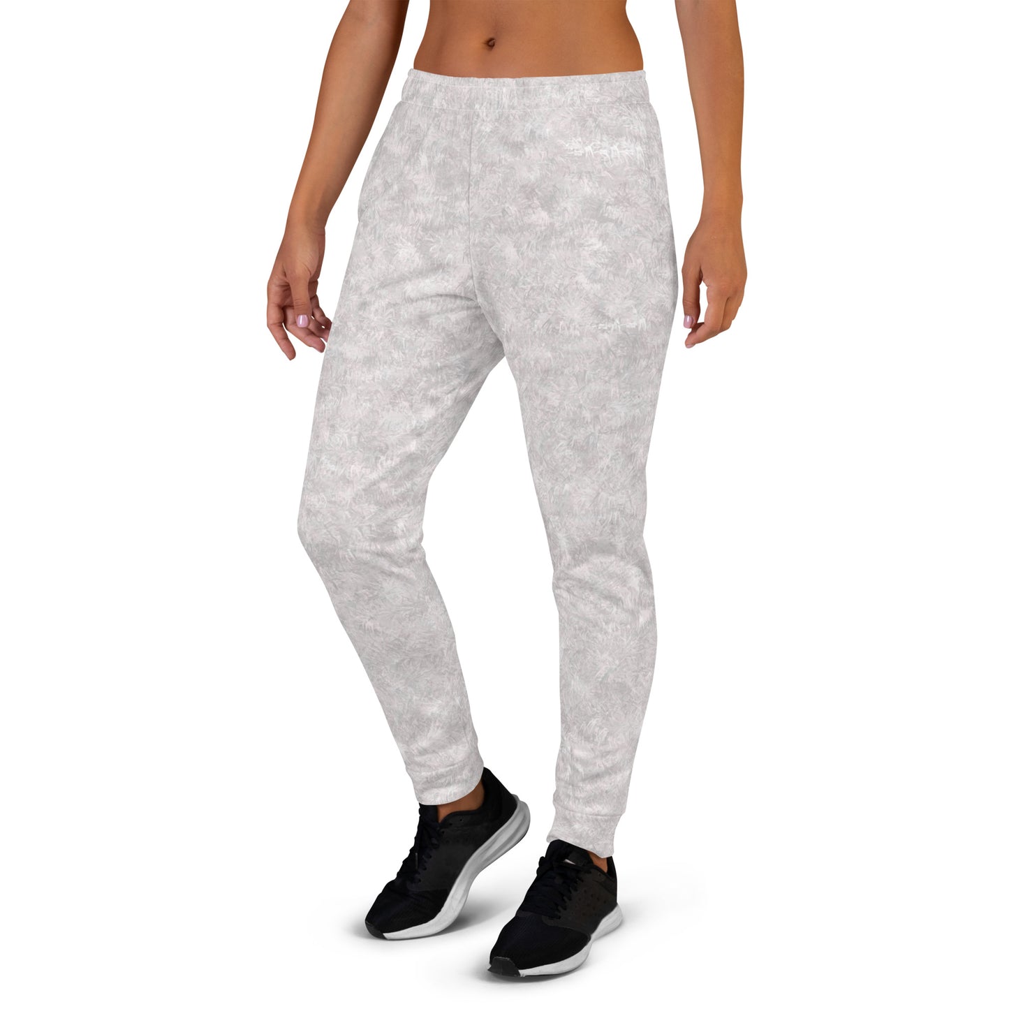 White Fur Print Women's Slim Fit Joggers