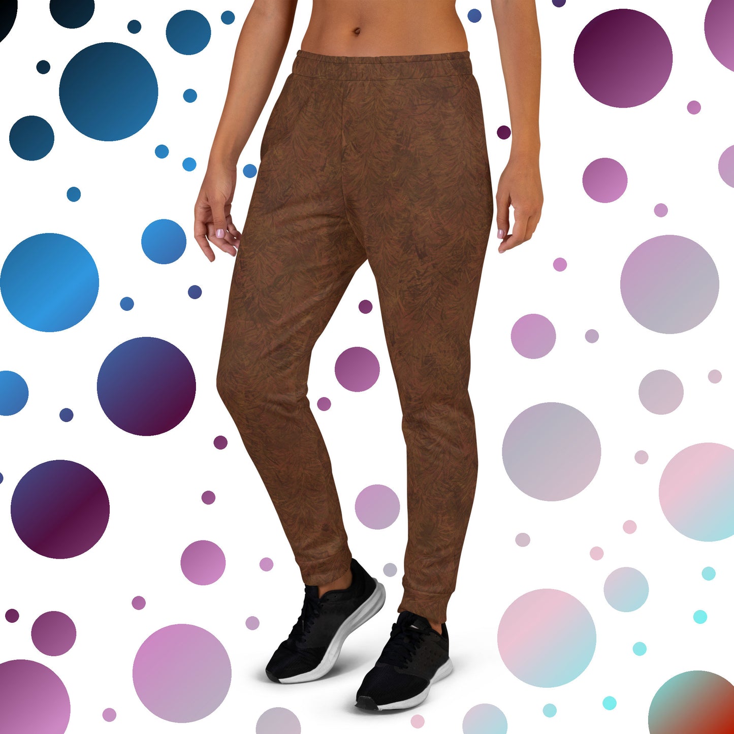 Brown Fur Print Women's Slim Fit Joggers