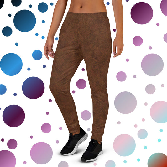 Brown Fur Print Women's Slim Fit Joggers