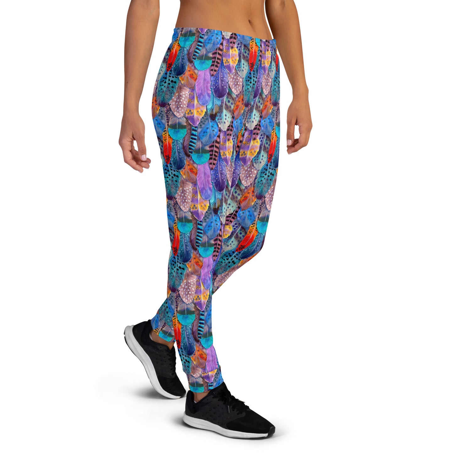 Colorful Feathers Print Women's Slim Fit Joggers