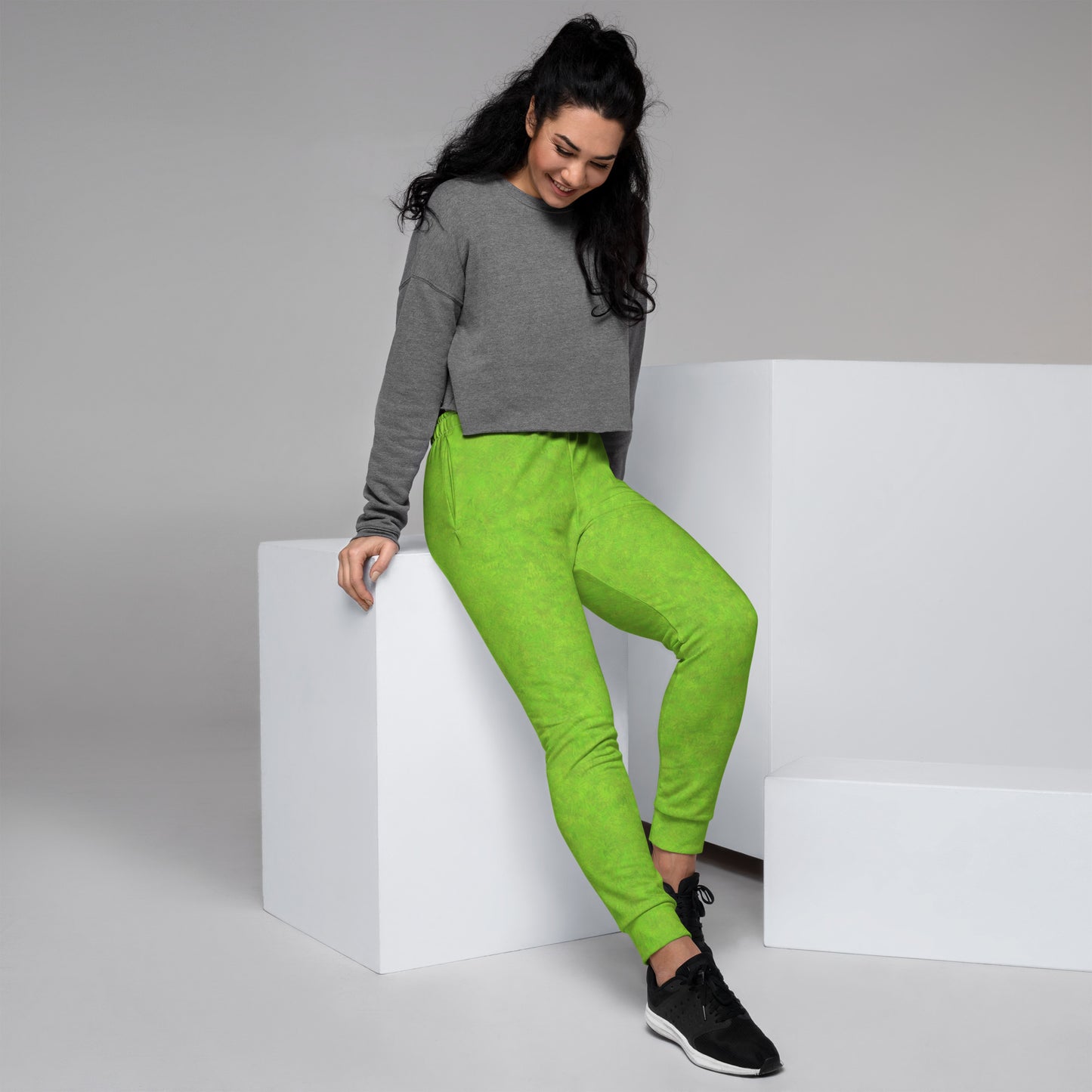 Green Fur Print Women's Joggers