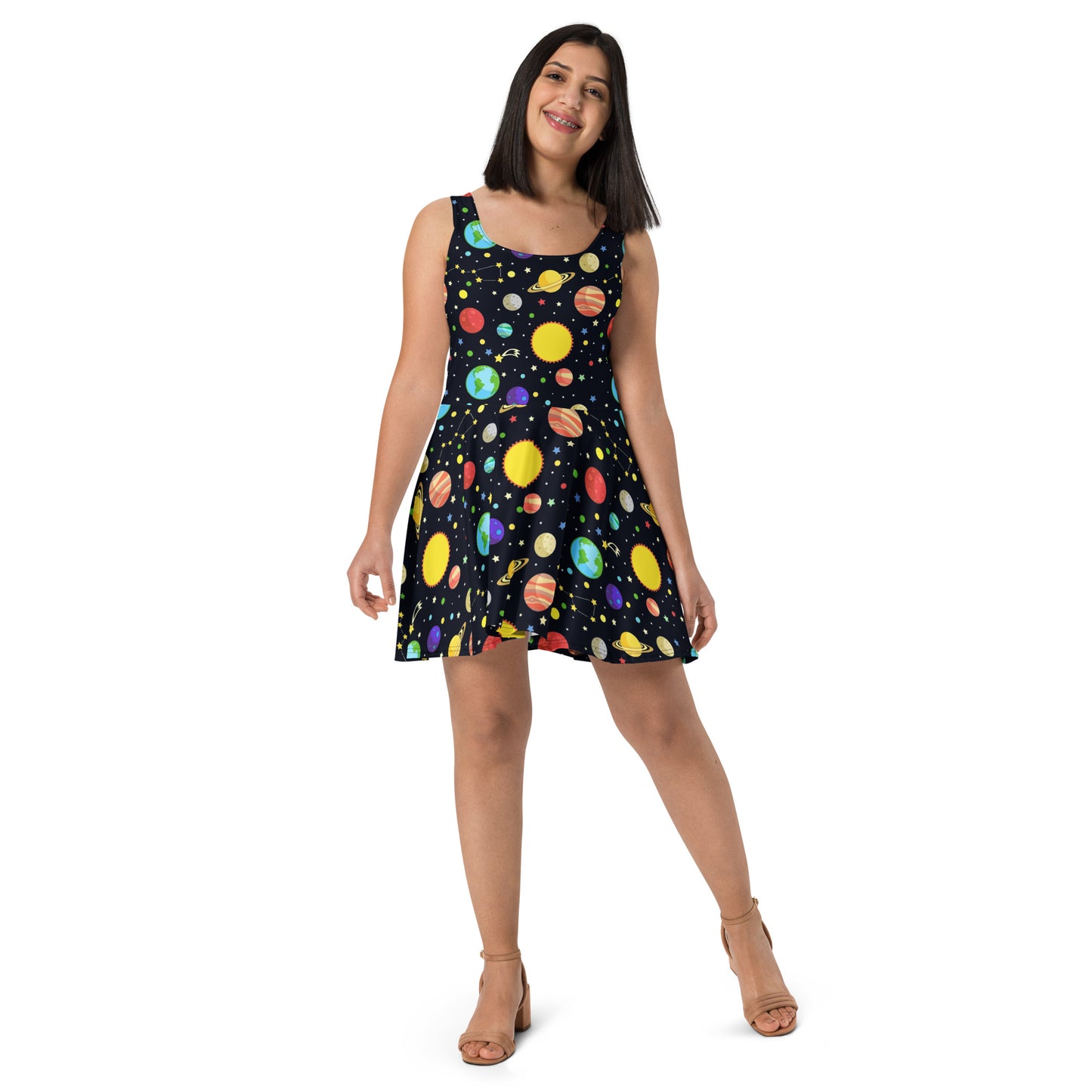 Solar System Sleeveless Skater Dress