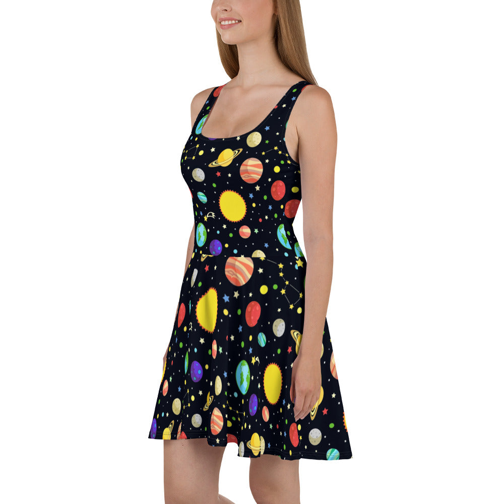 Solar System Sleeveless Skater Dress