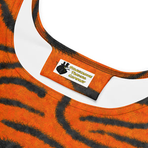 Fuzzy Tiger Stripe Print Skater Dress