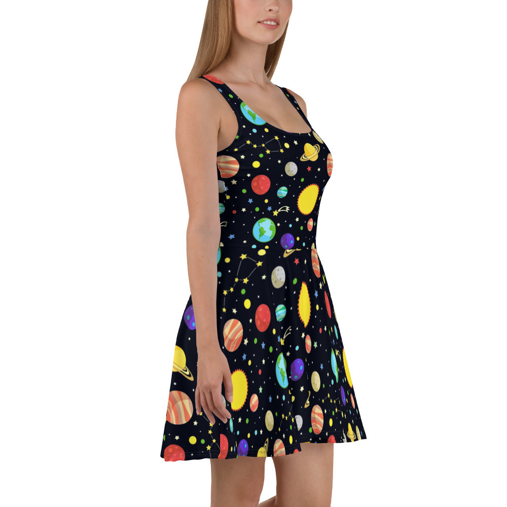 Solar System Sleeveless Skater Dress