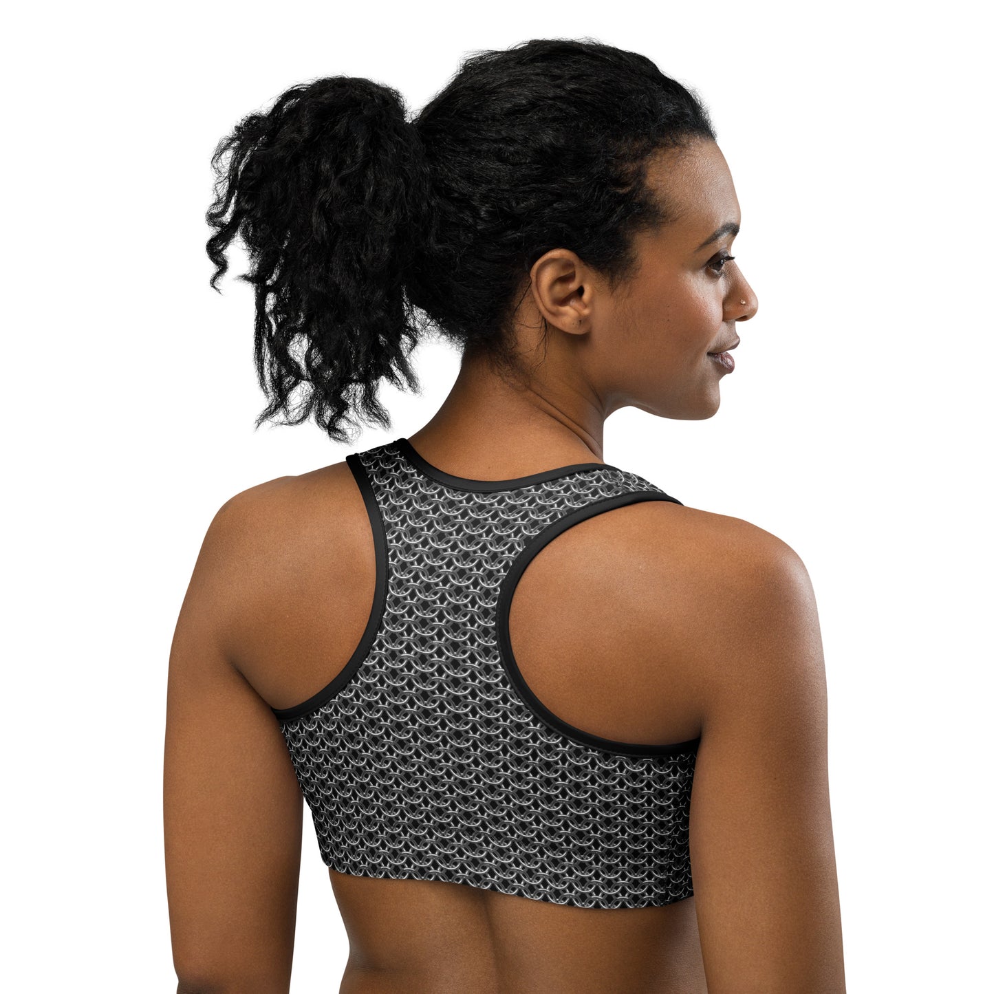 Chain Mail Print Sports Bra