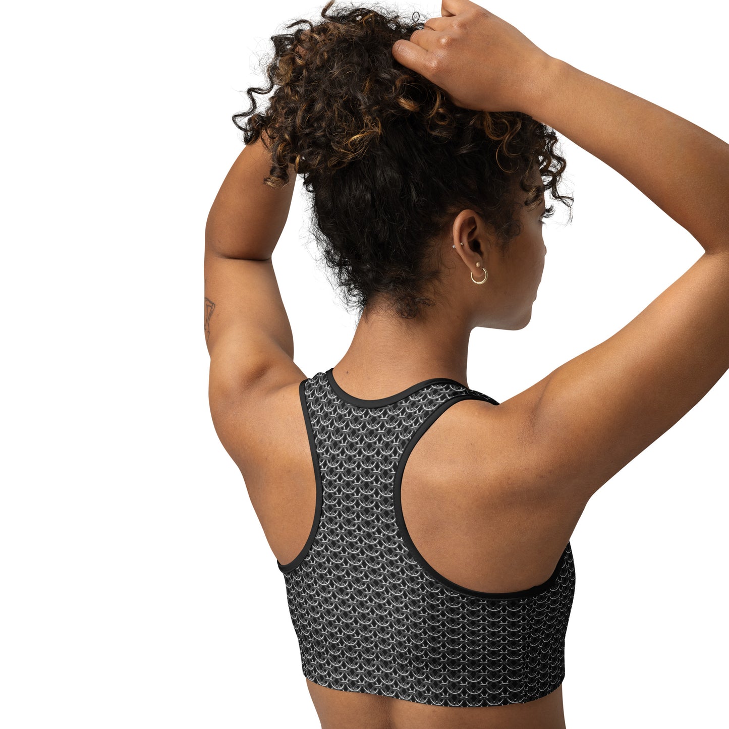 Chain Mail Print Sports Bra