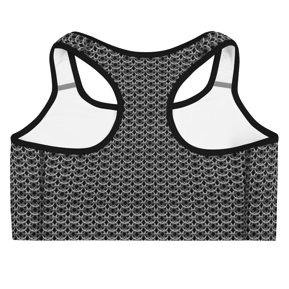 Chain Mail Print Sports Bra