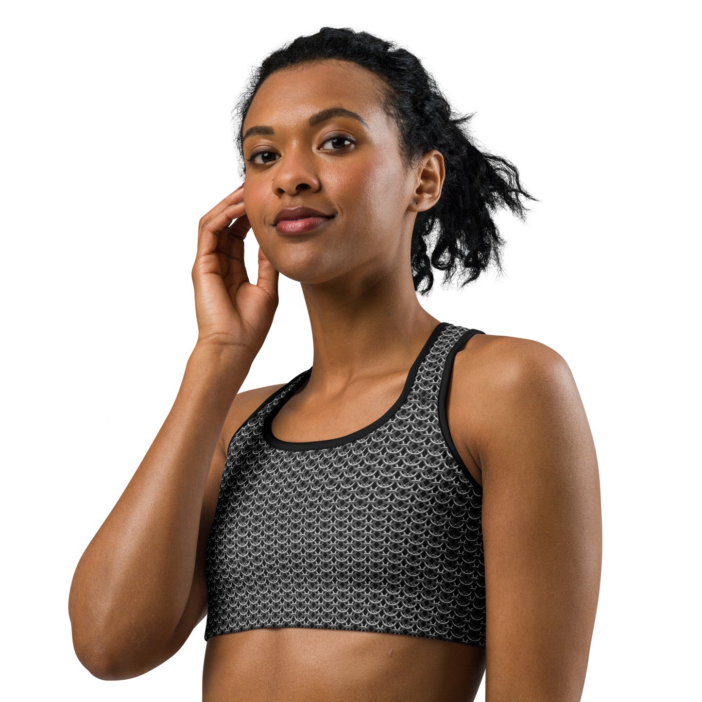 Chain Mail Print Sports Bra