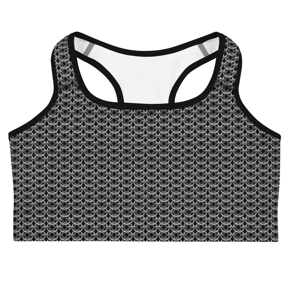 Chain Mail Print Sports Bra