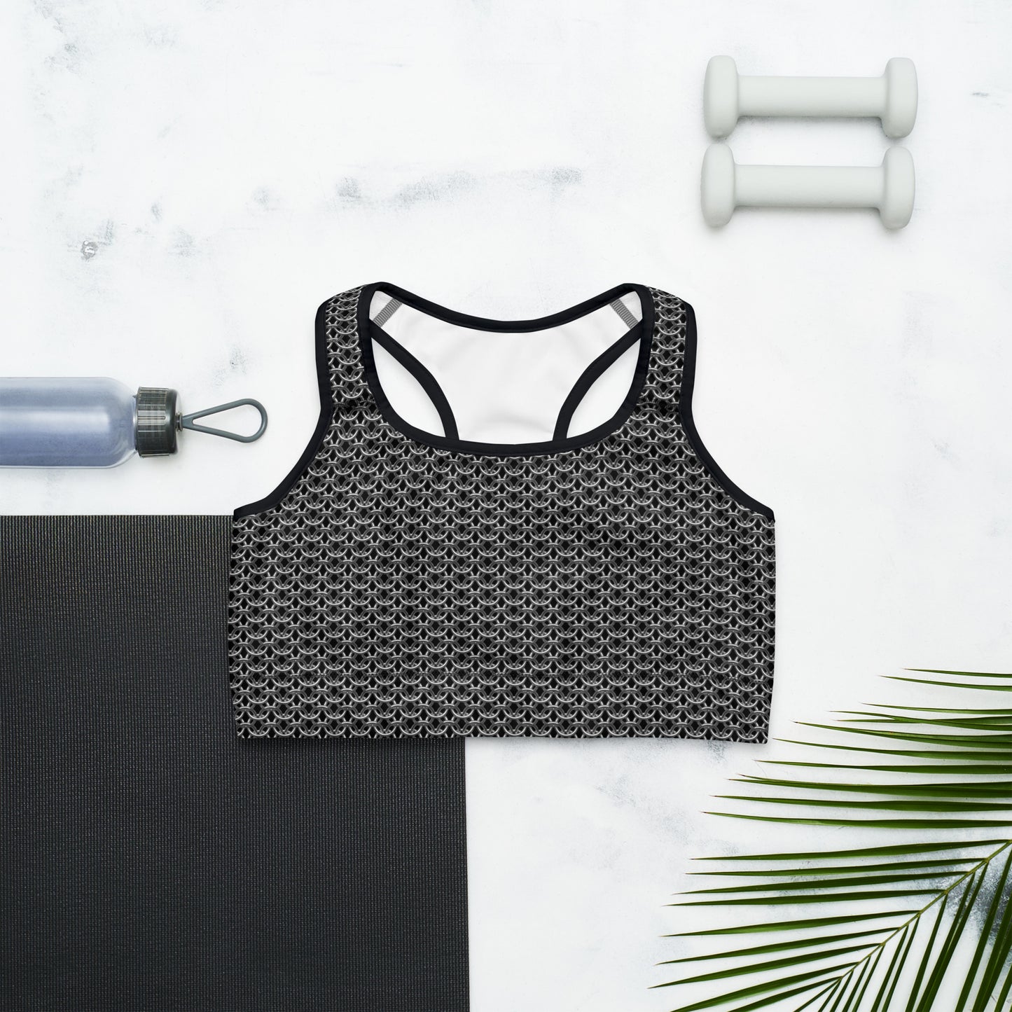 Chain Mail Print Sports Bra