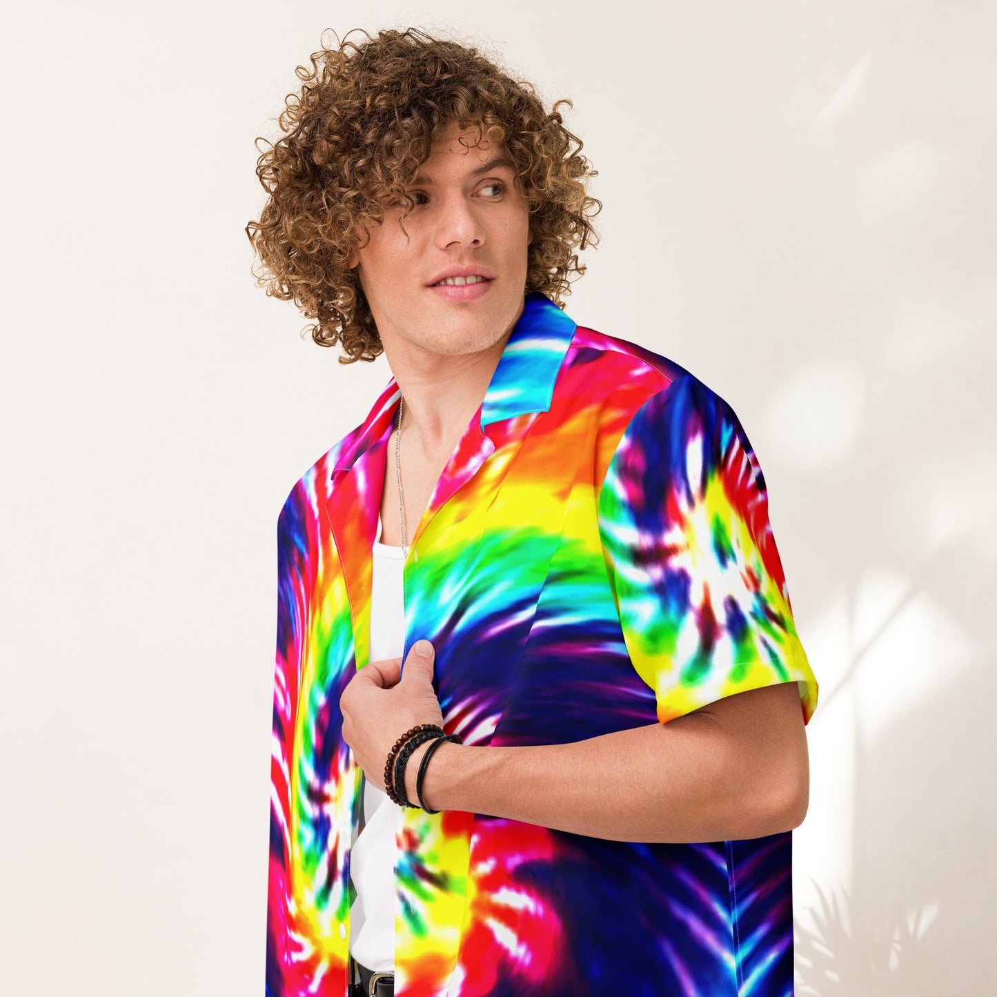 Tie Dye Swirl Unisex Button Shirt