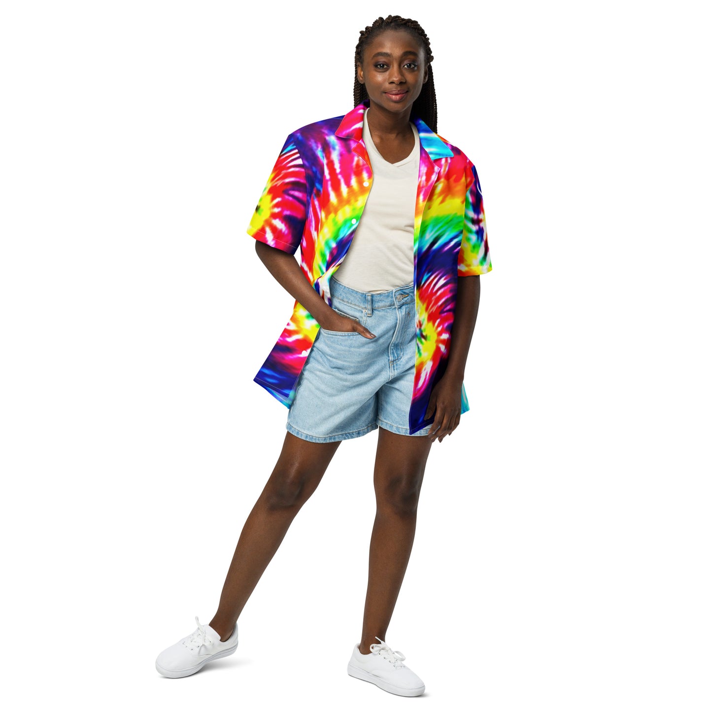 Tie Dye Swirl Unisex Button Shirt