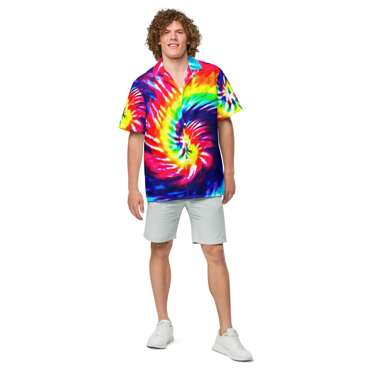 Tie Dye Swirl Unisex Button Shirt