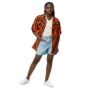Bengal Tiger Stripe Unisex Button Shirt