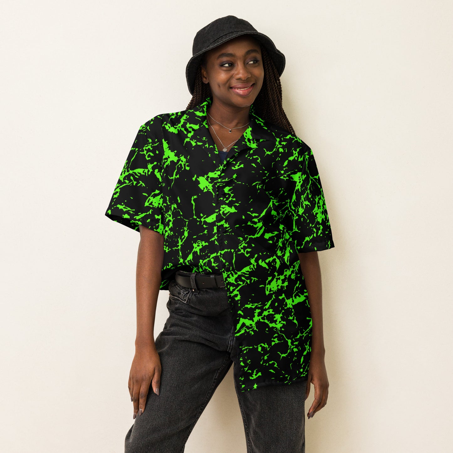 Green Water Camo Unisex Button Shirt