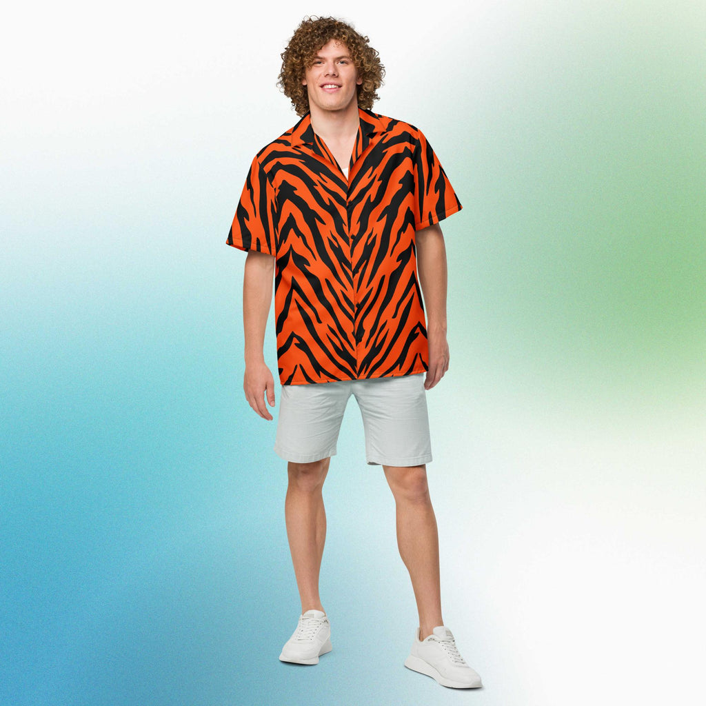Bengal Tiger Stripe Unisex Button Shirt