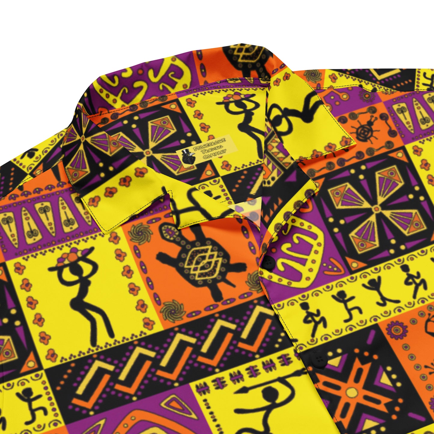 African Tribal Tile Unisex Button Shirt