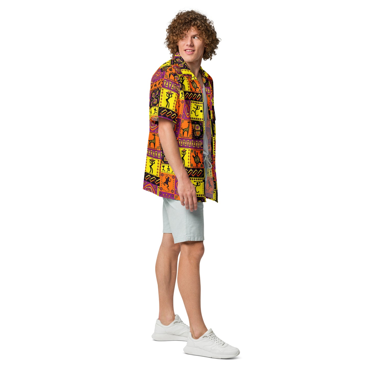 African Tribal Tile Unisex Button Shirt