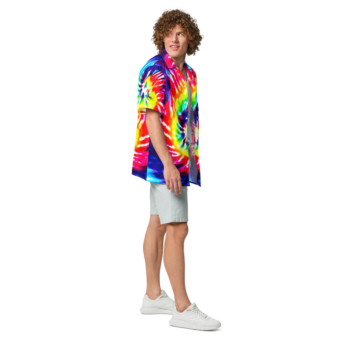 Tie Dye Swirl Unisex Button Shirt