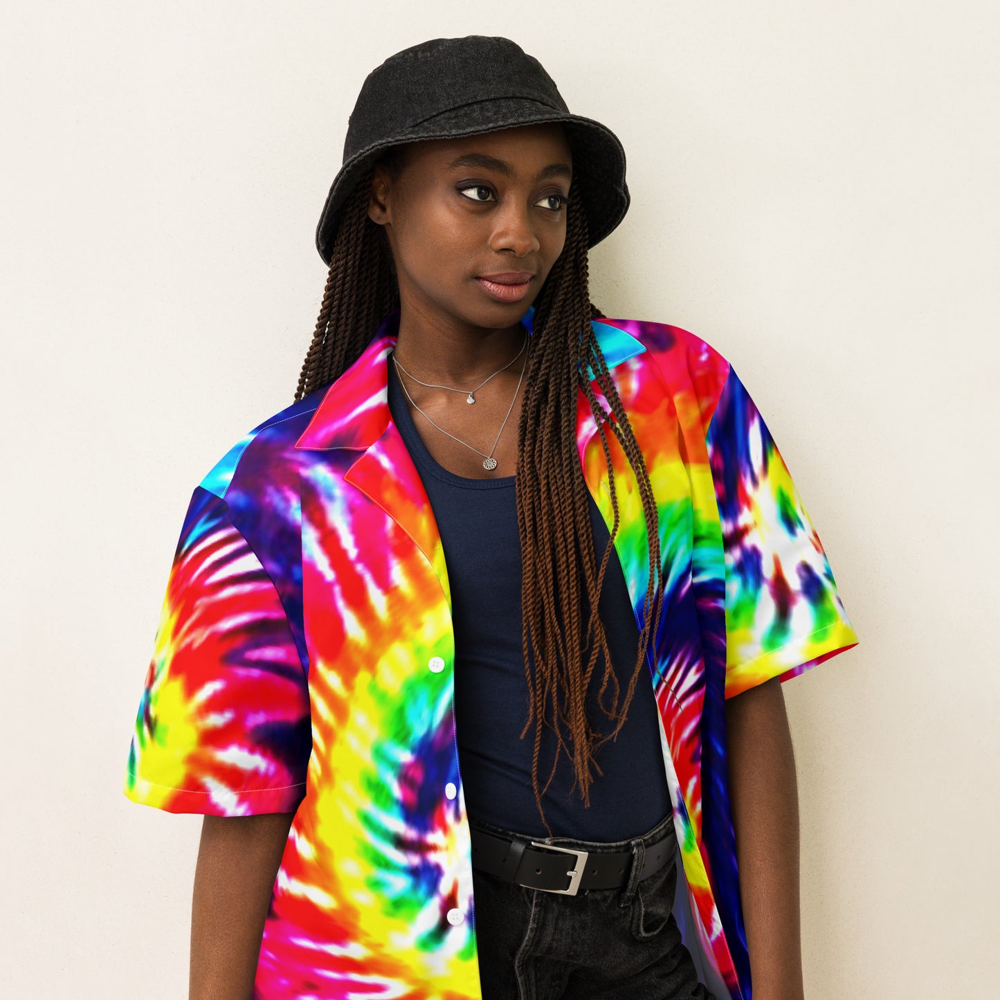 Tie Dye Swirl Unisex Button Shirt