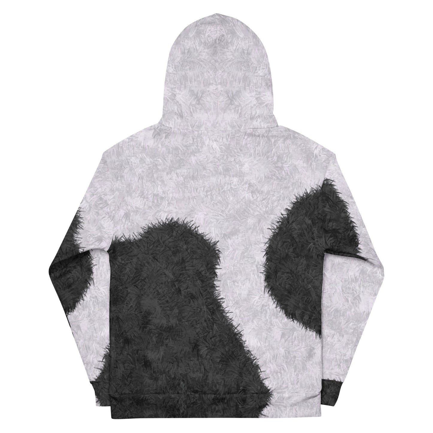 Black and White Fur Print Unisex Hoodie