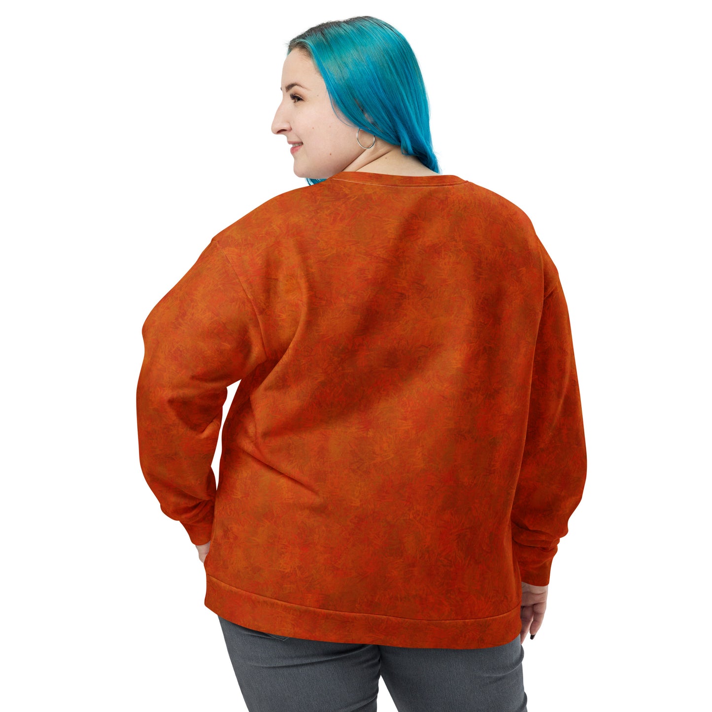 Orange Cat Fur Print Unisex Sweatshirt