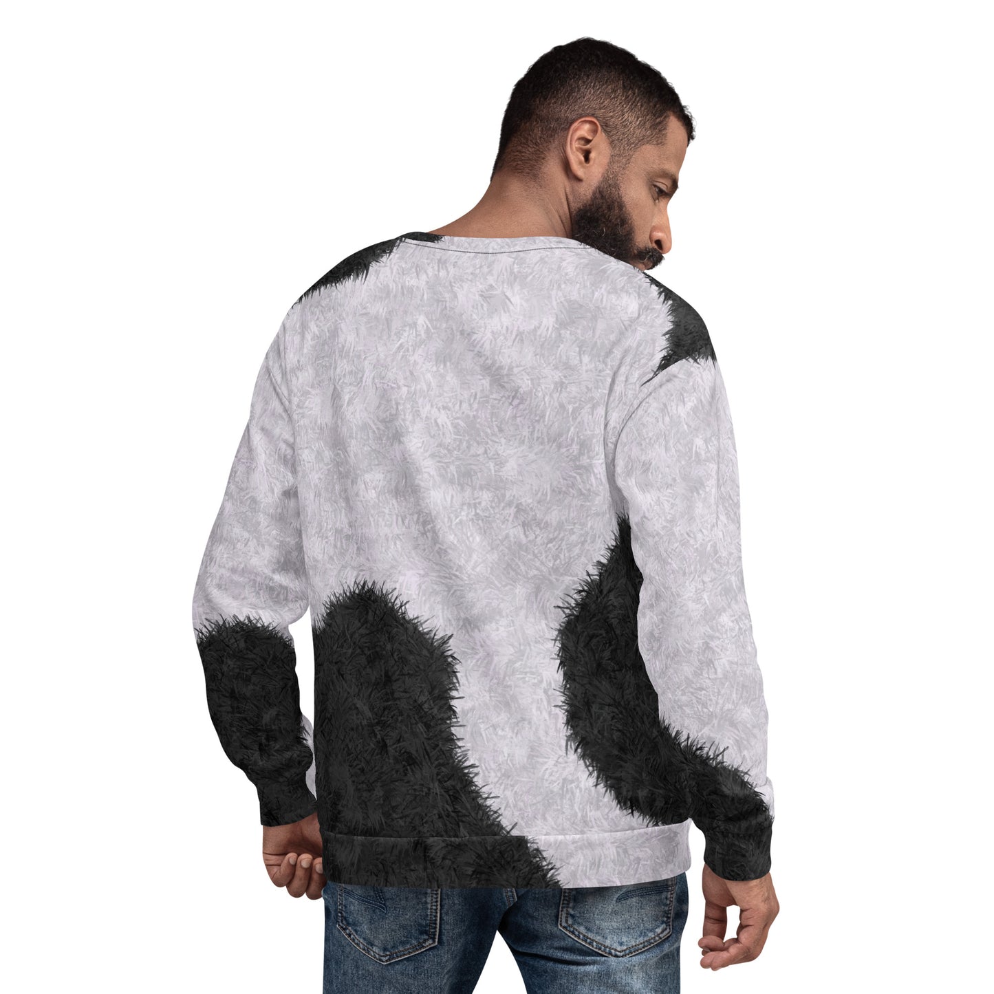 Black and White Fur Pattern Unisex Sweatshirt