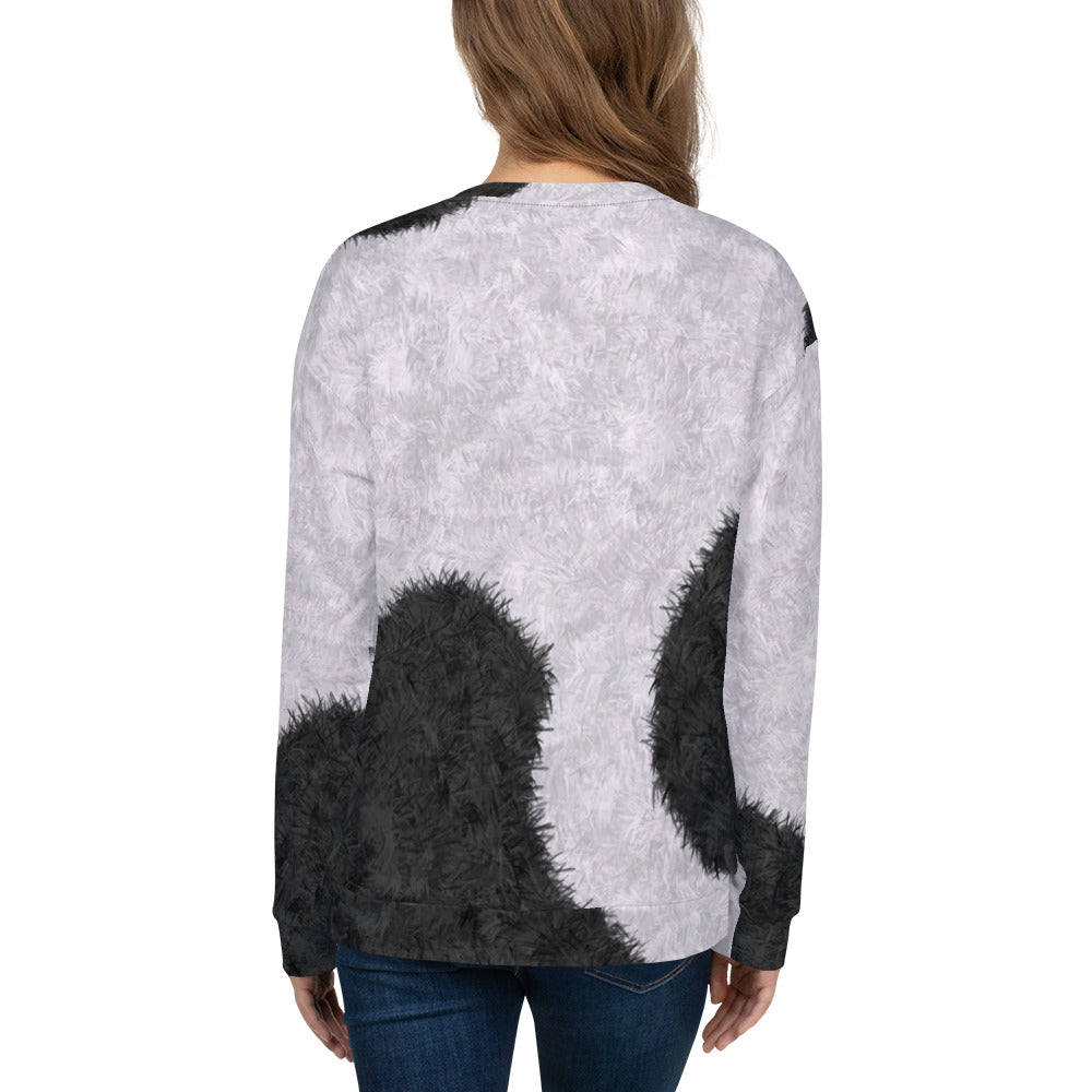 Black and White Fur Pattern Unisex Sweatshirt