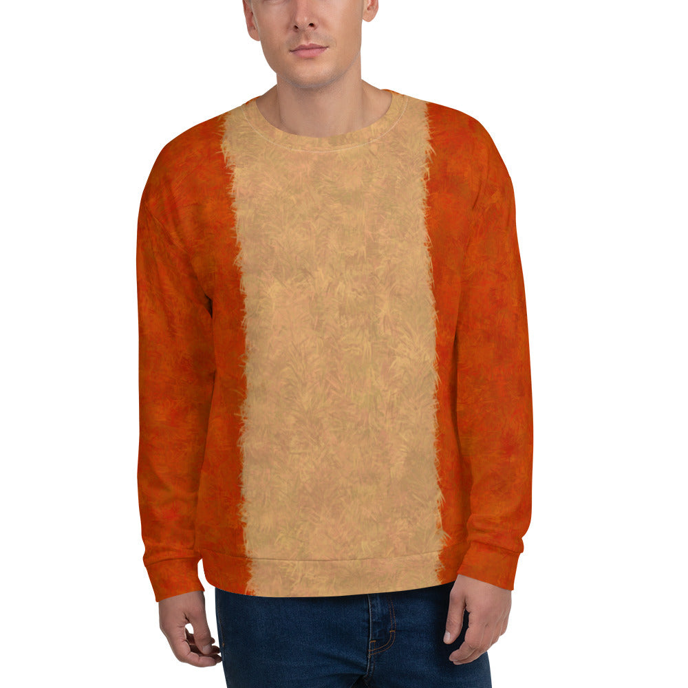 Orange Cat Fur Print Unisex Sweatshirt