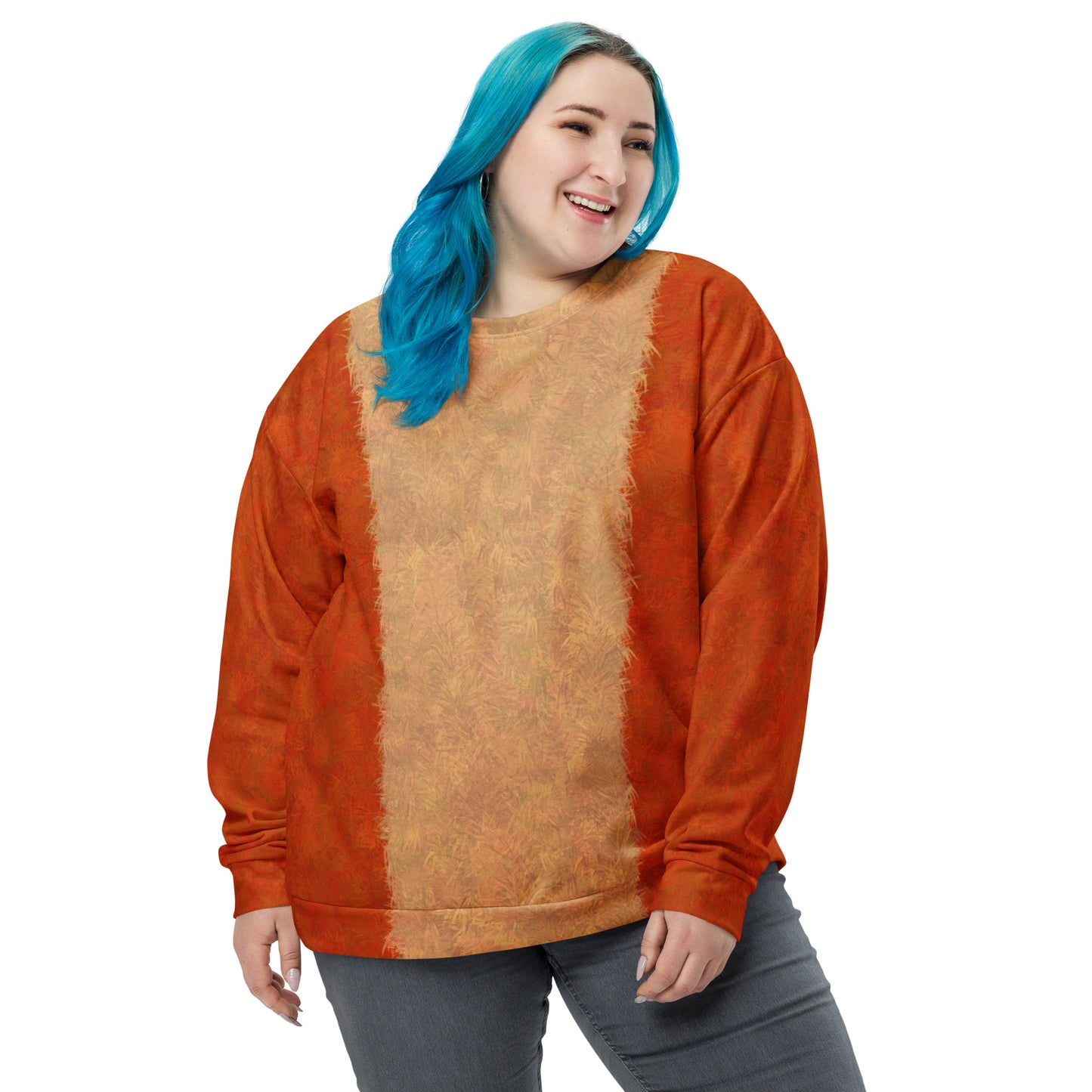 Orange Cat Fur Print Unisex Sweatshirt